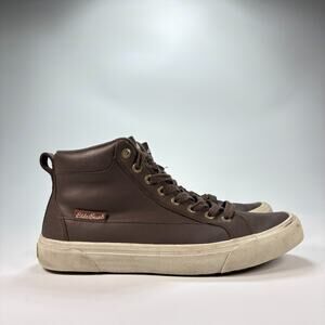 Eddie Bauer Brown Leather High Top Lace Up Sneakers Boots 0125-266 Men's Size 8